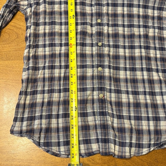Guess Women's Blue and White Plaid Button Down Shirt - Picture 8 of 9